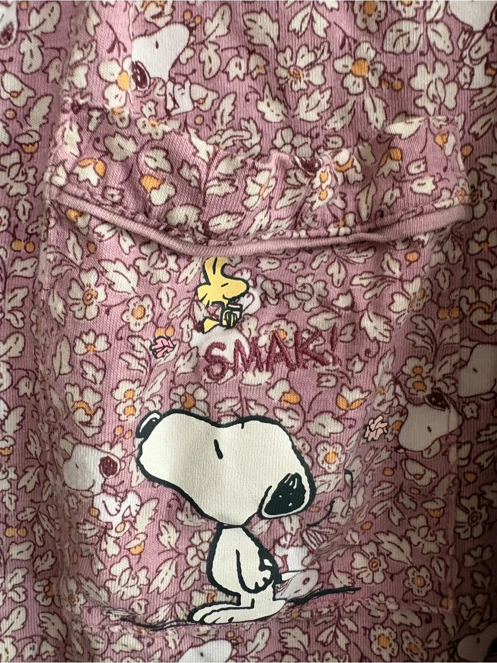 Peanuts women'secret Snoopy pajamas sleepwear pink floral comfy cozy M - Picture 5 of 9